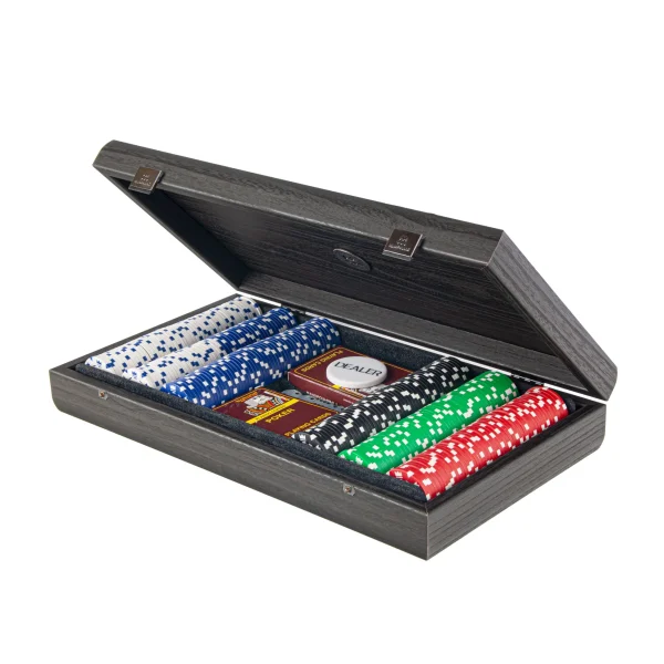 Poker set (300 žetona, 2 špila), PXL20.200, tamno smeđa drvena kutija, 39x22cm - Image 3