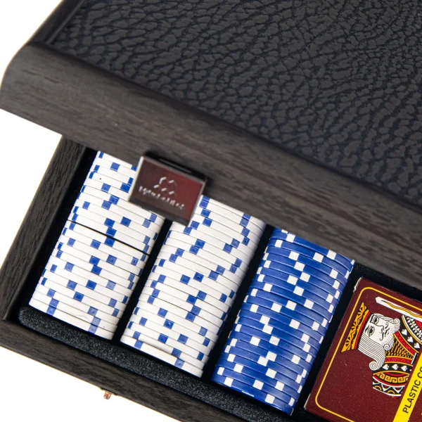 Poker set (300 žetona, 2 špila), PXL20.200, tamno smeđa drvena kutija, 39x22cm - Image 4