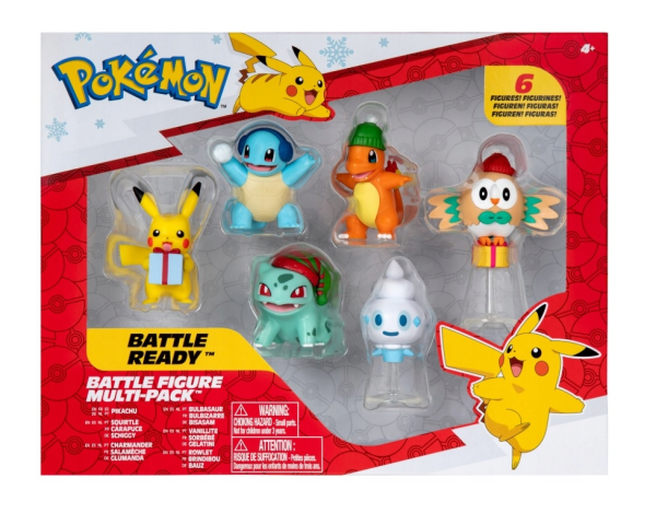 Pokemon figurica BATTLE FIGURE 6PK - BULBASAUR, CHARMANDER, SQUIRTLE, PIKACHU, ROWLET, VANILLITE - Image 2